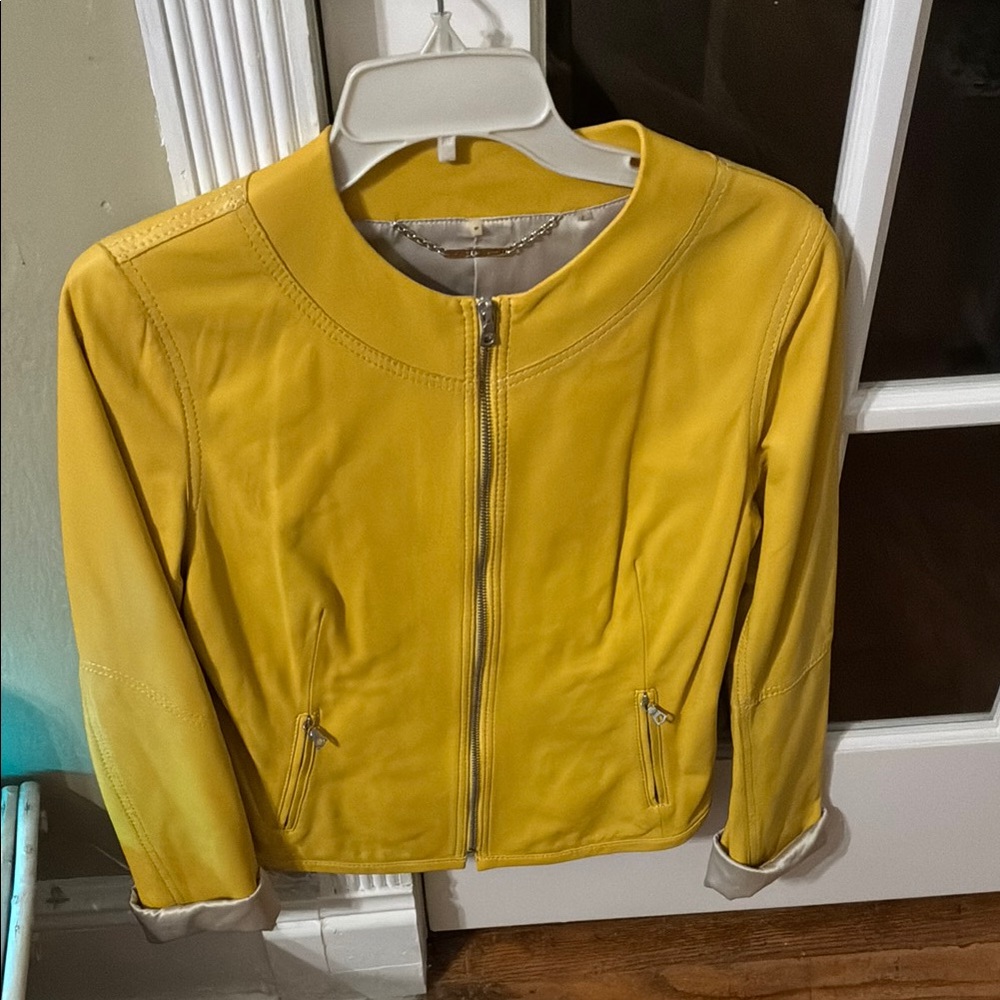 Ellie Tahari Leather Jacket Medium